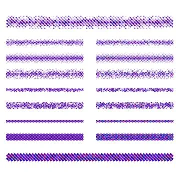 Design elements - pixel text divider line set Stock Illustration