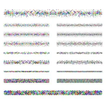 Design elements - pixel text divider line set Stock Illustration