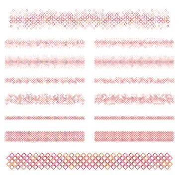 Design elements - red square divider line set Stock Illustration