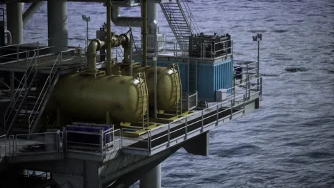 Design elements for safe offshore platform access and exit routes Stock Footage 329942677