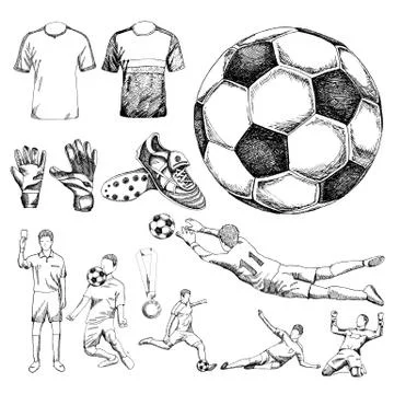 Design elements of soccer Illustrazione stock