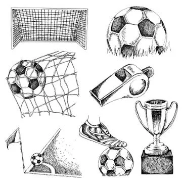 Design elements of soccer Illustrazione stock