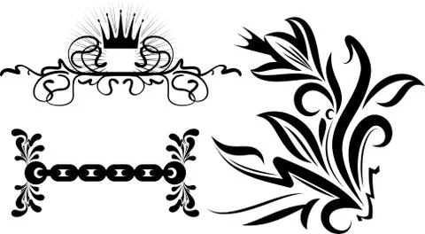Design elements for tattoo Stock Illustration