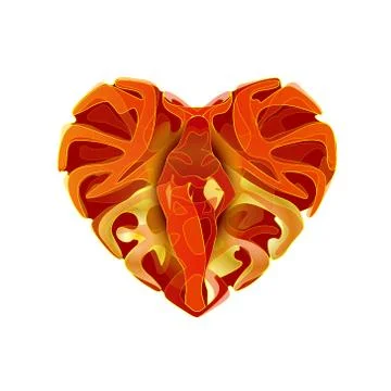 Design elements for Valentine s Day. Vector girl. Heart red. Icon. Stock Illustration