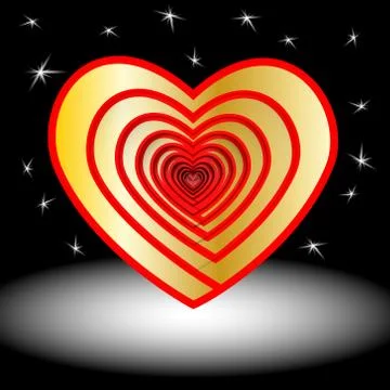 Design elements for Valentine s Day. Vector. A heart of gold. Icon. Stock Illustration