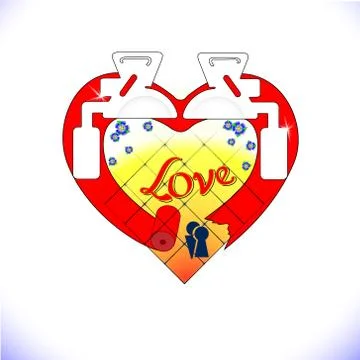 Design elements for Valentines Day. Vector. A red heart. Icon. Frame. 스톡 일러스트