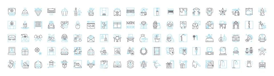 Design elements vector line icons set. Colour, Form, Line, Shape, Space, Texture Stock Illustration