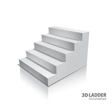 Design elements White stairs realistic illustration design with shadow on Stock Illustration