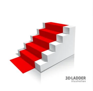 Design elements White stairs realistic illustration design with shadow on Stock Illustration