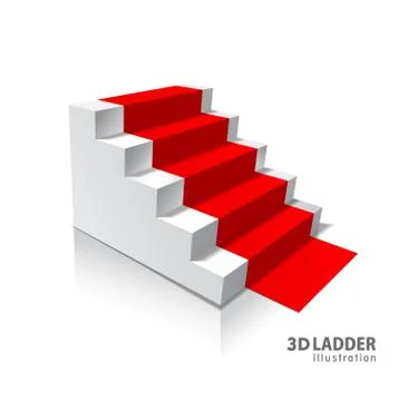 Design elements White stairs realistic illustration design with shadow on Stock Illustration