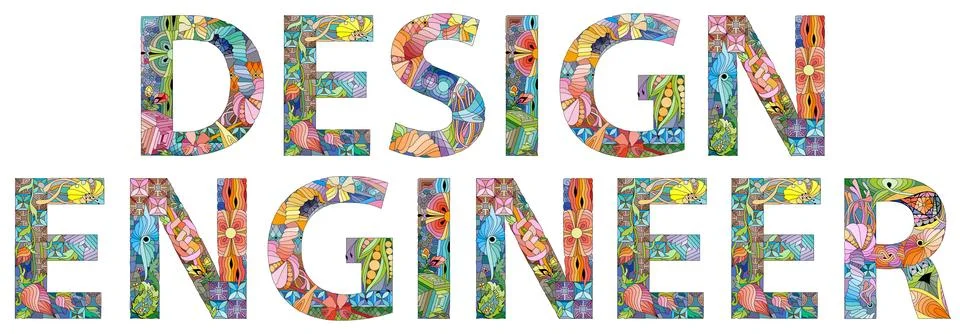 DESIGN ENGINEER. Hand drawn modern design vector illustration. Stock Illustration