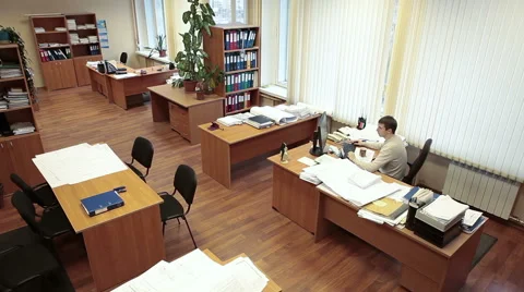 Design engineering department with working engineer Stock Footage 43799692