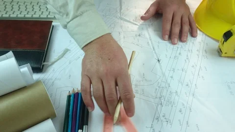 Design engineers discuss the project and make measurements Stock Footage 89940567