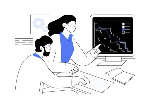 Design experiment abstract concept vector illustration. Stock Illustration