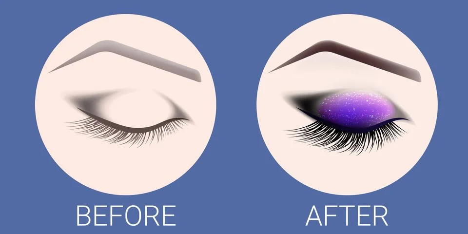 Design of eyebrows and make-up. Stock Illustration