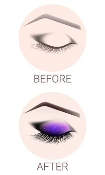 Design of eyebrows and make-up. Stock Illustration