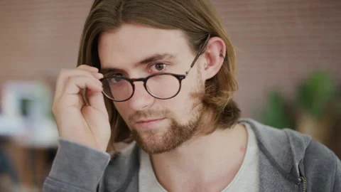 Design, face and glasses with man in office for career ambition, development or Stock Footage 331188897