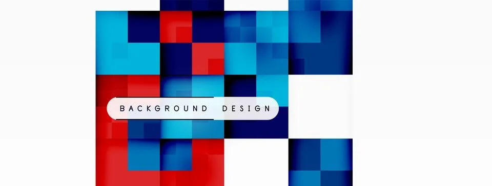 The design features a blue grid pattern on a white border Stock Illustration