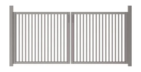 This design features a metal gate with vertical slats. It is cut out from a.. Stock-Illustration
