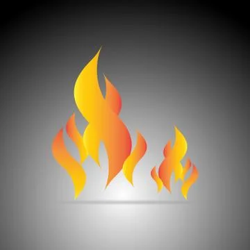 Design fire flame element on dark background Stock Illustration