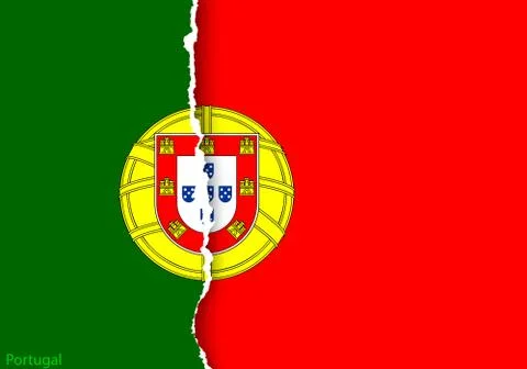 Design flag country from torn papers with shadows Stock Illustration