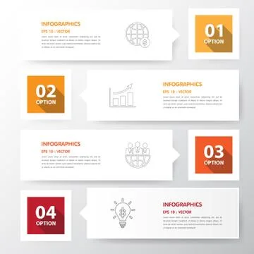 Design flat shadow number banners timeline/graphic or website.Vector/Illustra Stock Illustration