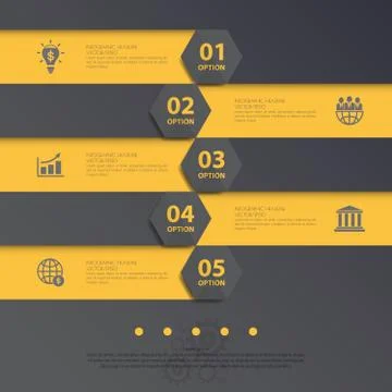 Design flat shadow step number banners /graphic or website. Vector/illustrati Stock Illustration