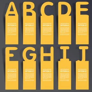 Design flat shadow step number banners /graphic or website. Vector/illustrati Stock Illustration