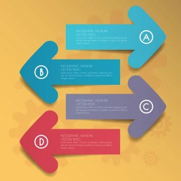 Design flat shadow step number banners /graphic or website. Vector/illustrati Illustrazione stock