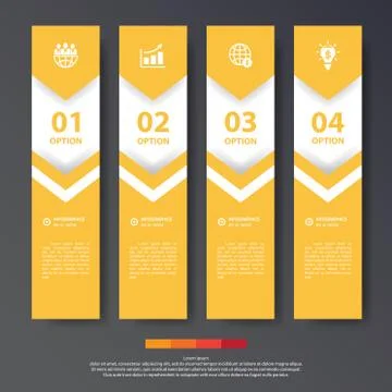 Design flat shadow step number banners /graphic or website. Vector/illustrati Stock Illustration