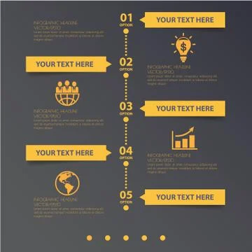 Design flat shadow step number banners /graphic or website. Vector/illustrati Illustrazione stock