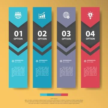 Design flat shadow step number banners /graphic or website. Vector/illustrati Stock Illustration