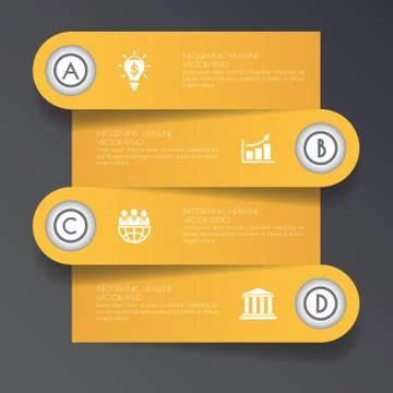 Design flat shadow step number banners /graphic or website. Vector/illustrati Stock Illustration