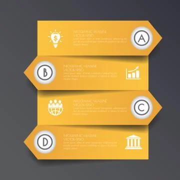 Design flat shadow step number banners /graphic or website. Vector/illustrati Stock Illustration