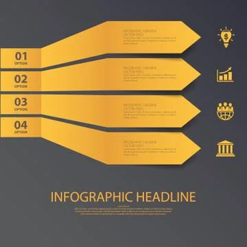 Design flat shadow step number banners /graphic or website. Vector/illustrati Stock Illustration