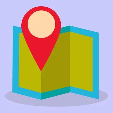 Design in a flat style. Navigation map icon. Stock Illustration