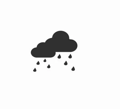 Design flat vector icons: cloudy weather with rain. Vector weather icon for s Stock Illustration
