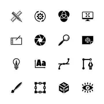 Design - Flat Vector Icons Stockillustratie