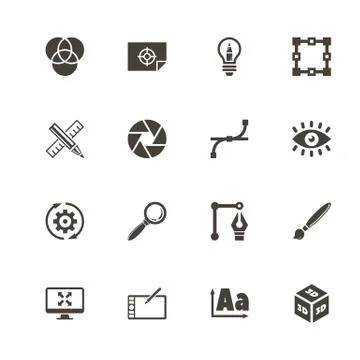 Design - Flat Vector Icons Stockillustratie