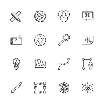 Design - Flat Vector Icons Stockillustratie