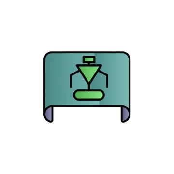 Design, flowchart, robot color gradient vector icon Stockillustratie