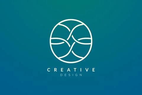 Design flower patterns in a circle. Modern minimalist and elegant vector illu Stock Illustration