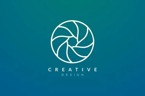 Design flower patterns in a circle. Modern minimalist and elegant vector illu Illustrazione stock