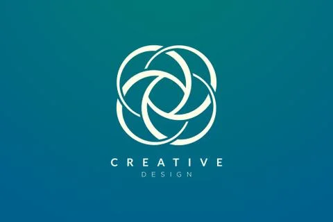 Design flower patterns in a circle. Modern minimalist and elegant vector illu Stock Illustration