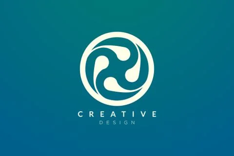 Design flower patterns in a circle. Modern minimalist and elegant vector illu Illustrazione stock