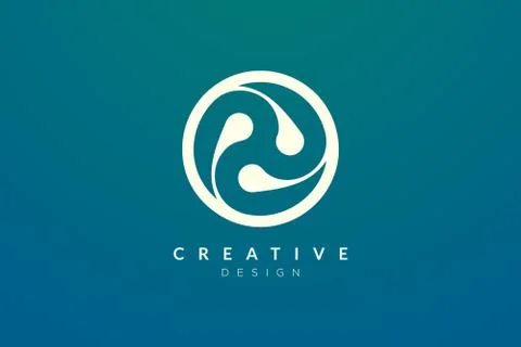 Design flower patterns in a circle. Modern minimalist and elegant vector illu Stock Illustration