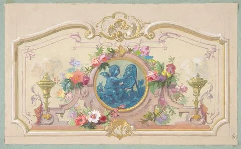 Design fo the Allegory of the Arts second half 19th century Jules-Edmond-Ch.. Stock Illustration