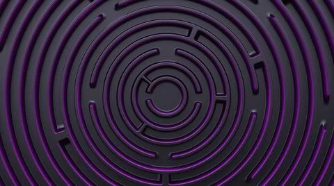 The design is in the form of a circular labyrinth. Top view. Futuristic style Foto stock
