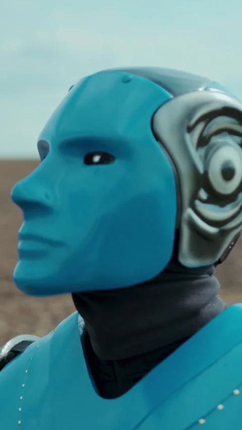 The design of a futuristic robot features captivating and unique patterns that Stock Footage 305957100