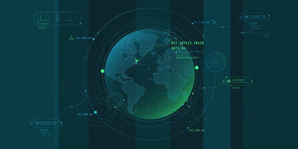 Design of a futuristic software interface for planetary search. イラスト素材